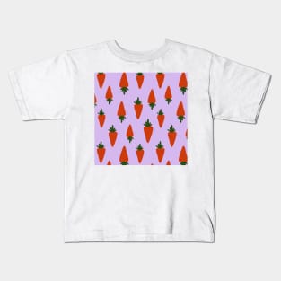 Carrot pattern in purple background Kids T-Shirt